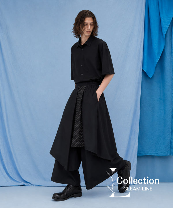 Layered Pleated Wide Pants