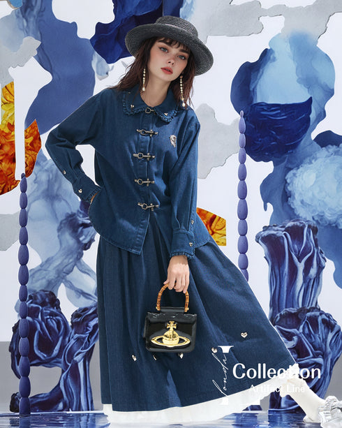 Heart Button Denim Series