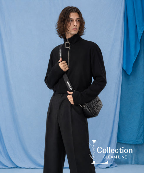 Square Zip High Neck Top