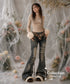 Vintage Washed Strap Denim Pants