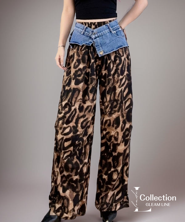 Leopard Print Wide Pants