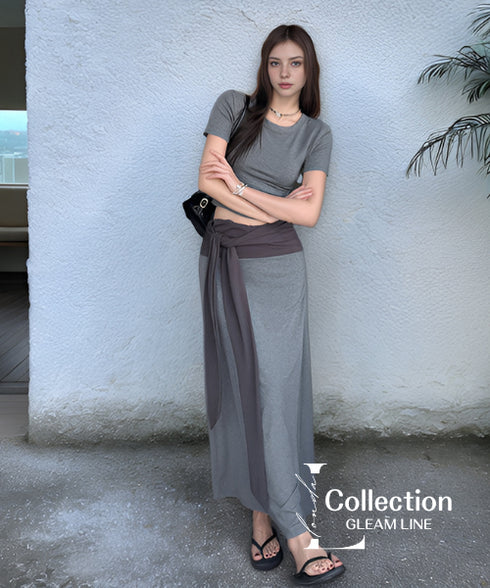 Drape Layered Top & Skirt