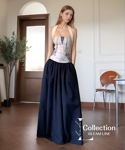 Back Drape Halter Dress