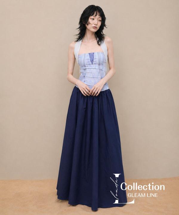 Back Drape Halter Dress