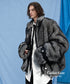 Crimson Shadow Fur Zip Coat