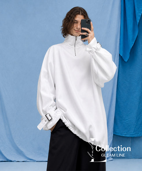 Half Zip High Neck Pullover