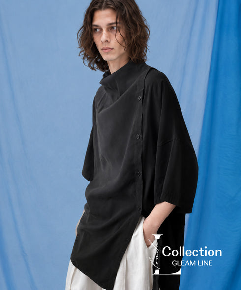 Side Button High Neck Shirt