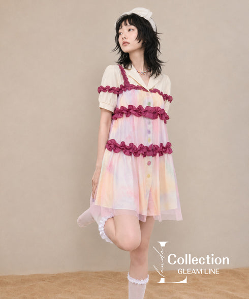 Gradient Tulle Layered Dress