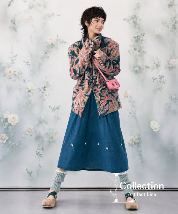 Floral Pattern Corduroy Jacket