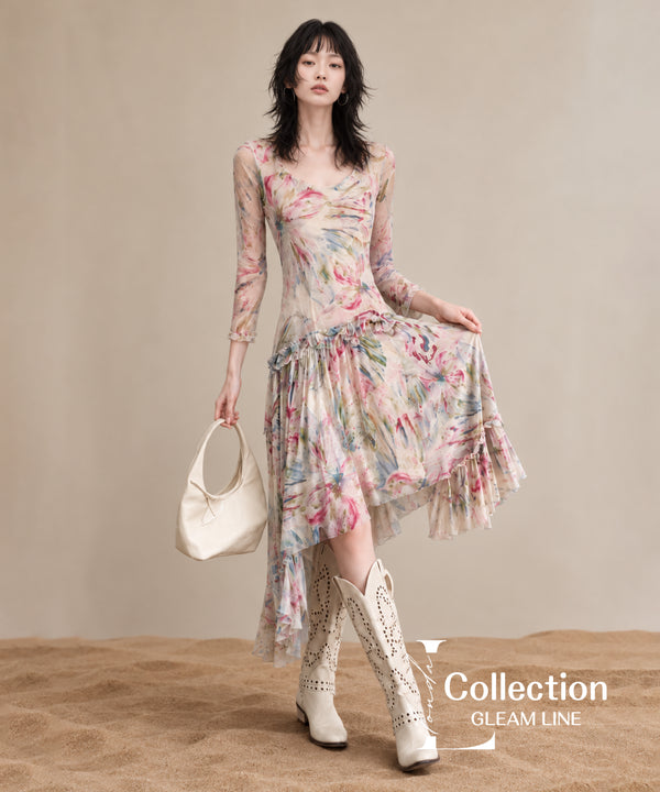 Asymmetric Mesh Dress