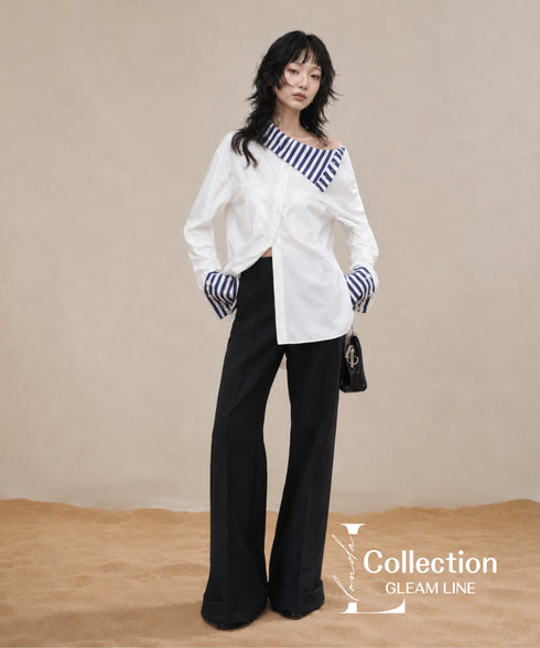 Stripe Collar Blouse