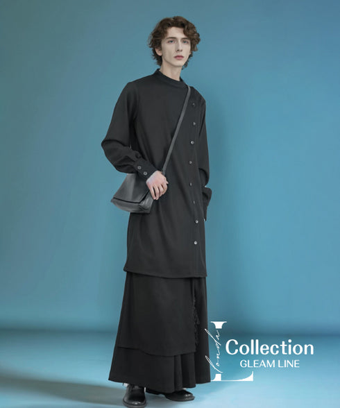 Diagonal Button Loose Long Shirt