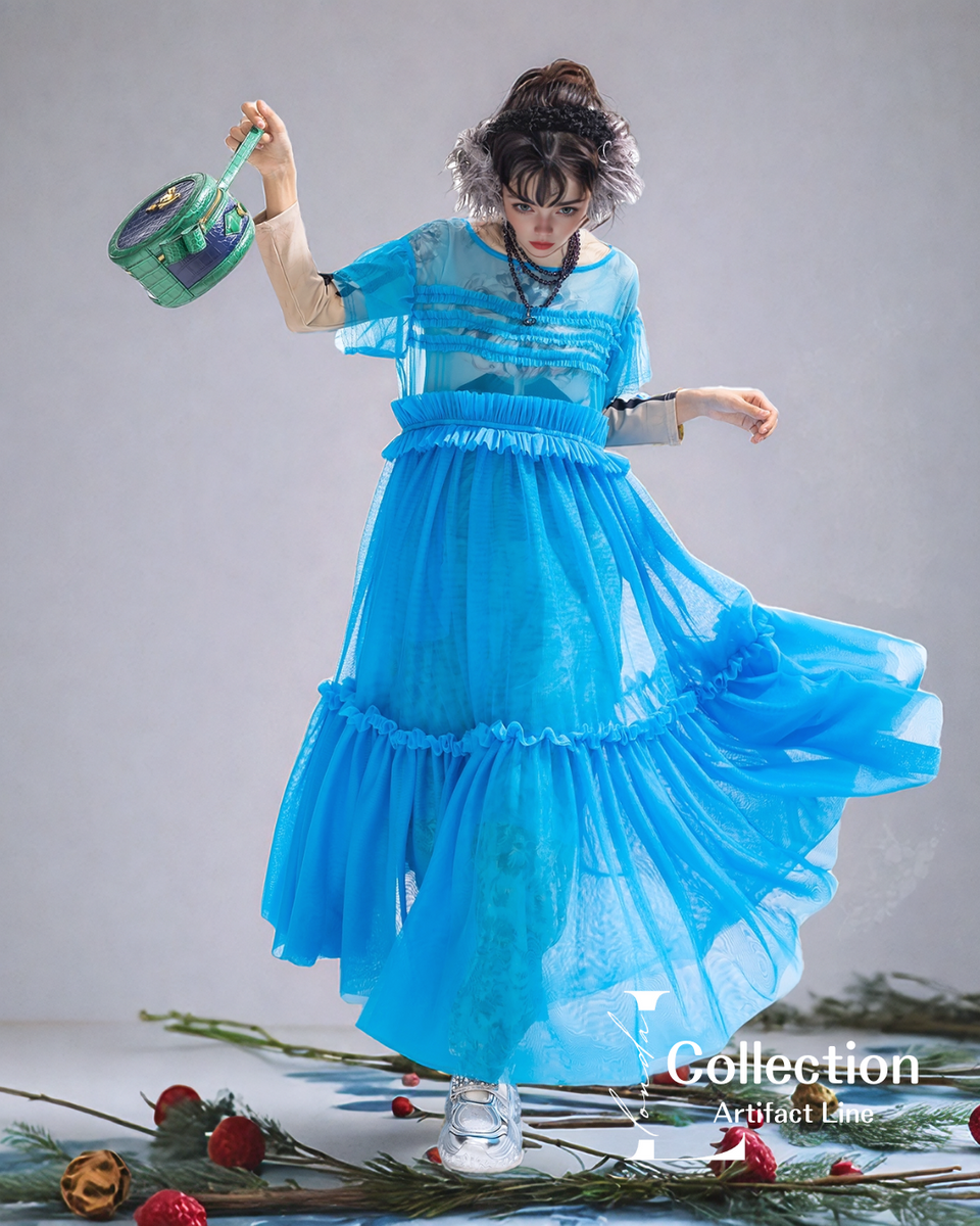Tulle Frill Mesh Dress – LONDA