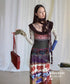 Patchwork Motif Mixed Dress