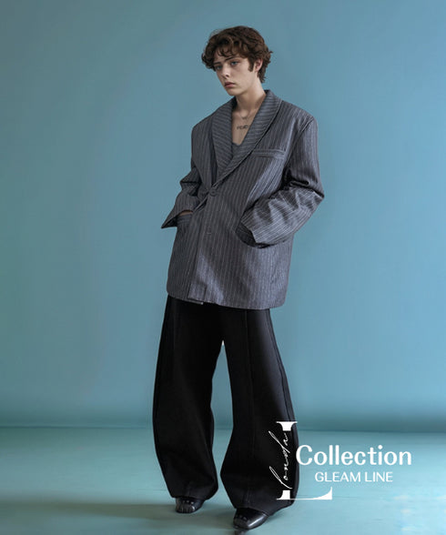 Shawl Collar Striped Jacket