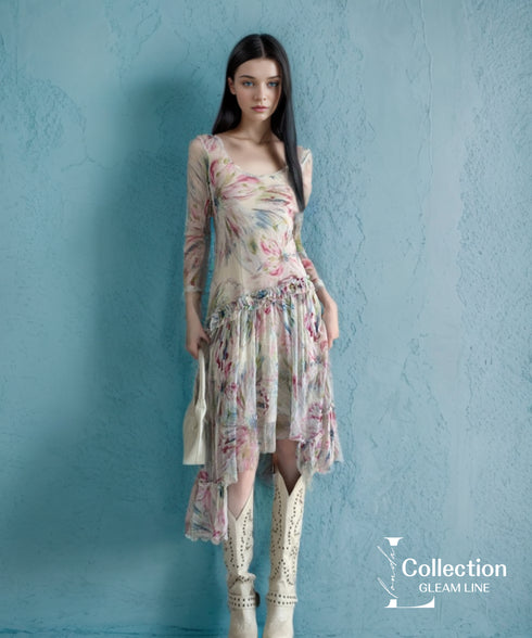 Asymmetric Mesh Dress