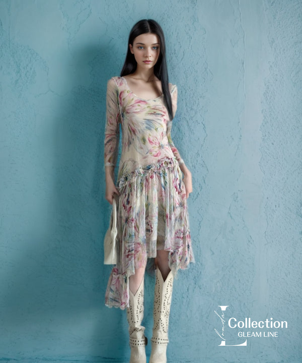 Asymmetric Mesh Dress