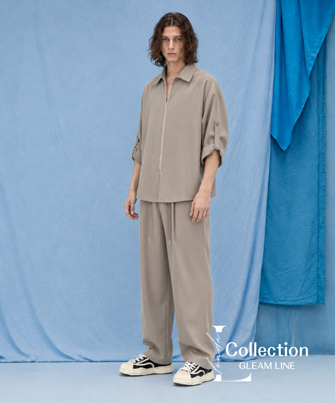 Zipper Sleeve Relaxed Set