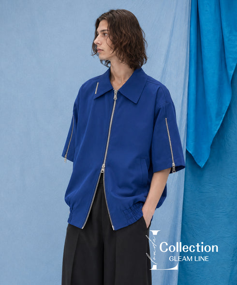Double Zip Short Sleeve Blouson