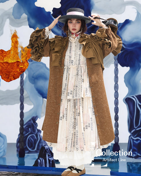 Frill Sleeve Trench Coat