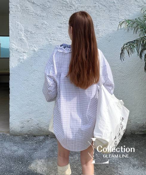 Frill Check Blouse