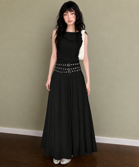 Eyelet Belt Dress