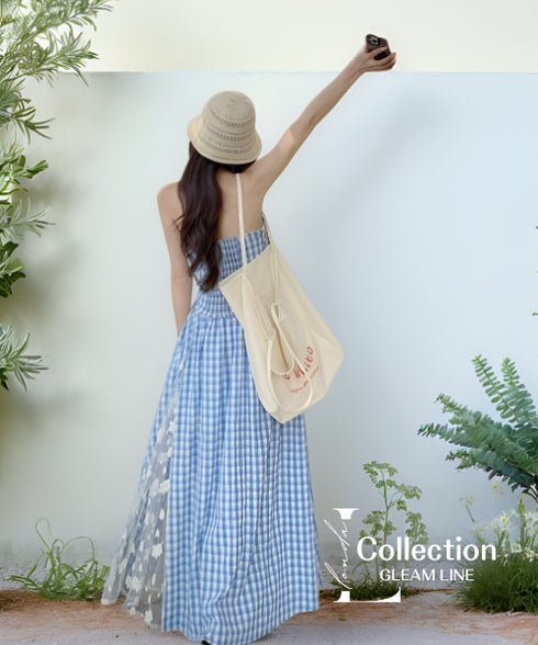 Gingham Sheer Dress