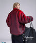 Crimson Shadow Fur Zip Coat
