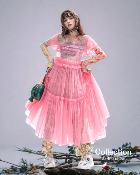 Tulle Frill Mesh Dress