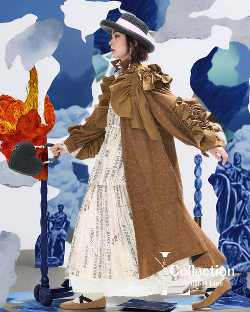 Frill Sleeve Trench Coat