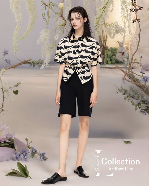 Wave Pattern Short Sleeve Shirt