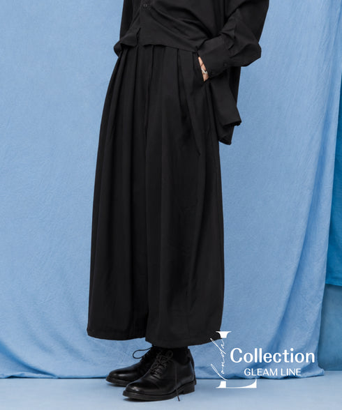 Gathered Wide Cropped Pants