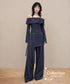 Denim Off Shoulder Layered Series