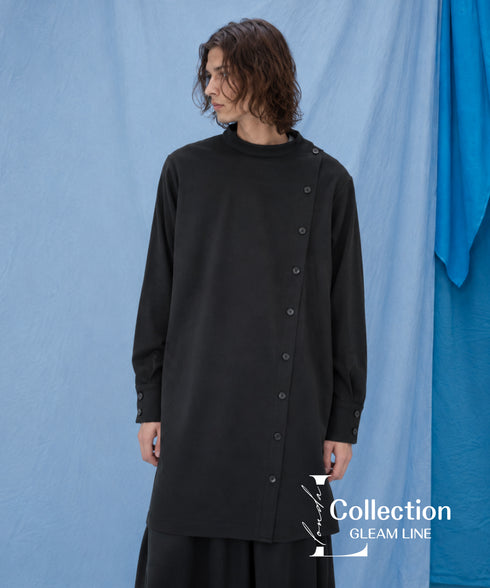 Diagonal Button Loose Long Shirt