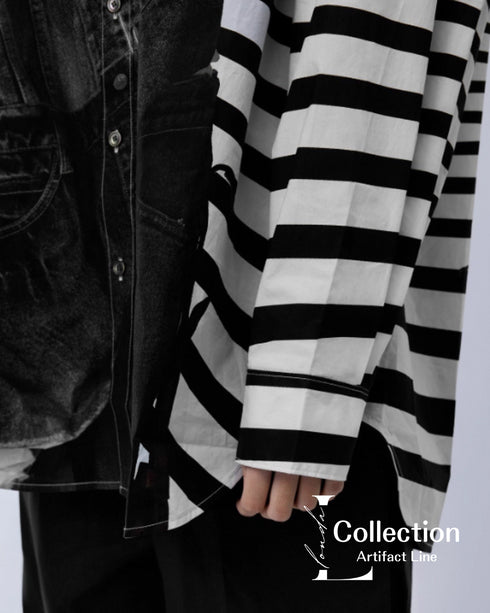 Optic Stripe Illusion Blouse