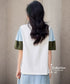 Blocking Puff Sleeve Top