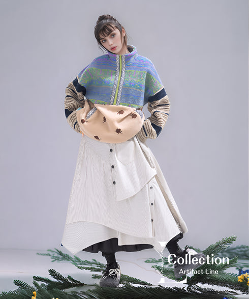 Pattern Fleece Pullover