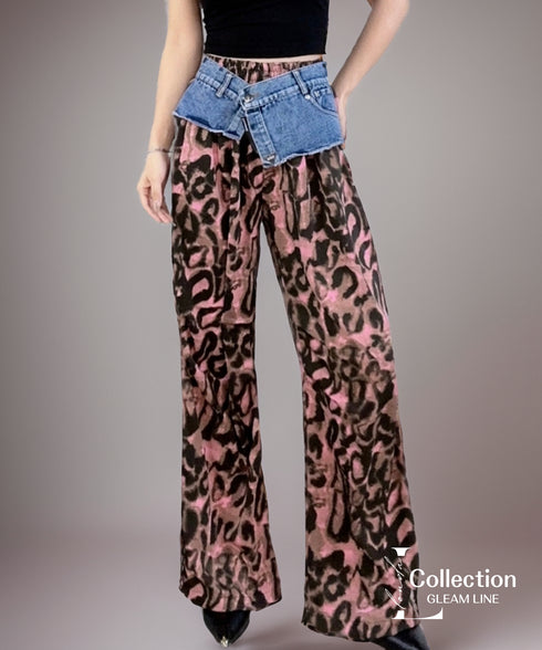 Leopard Print Wide Pants