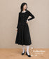 Frill Collar Ribbed Knit Top