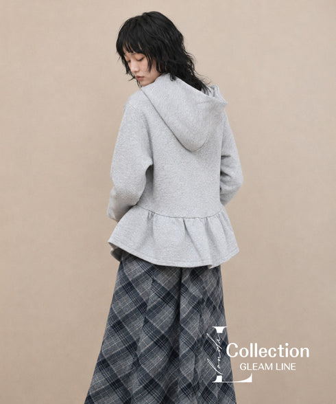 Ribbon Tie Peplum Hoodie