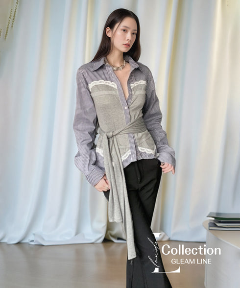 Layered Wrap Waist Blouse