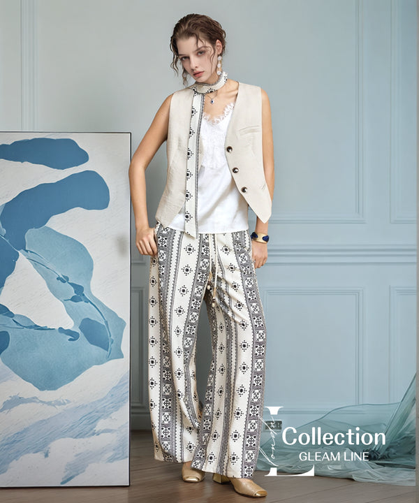 Ethnic Line Vest&Pants Co-ord