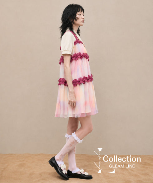 Gradient Tulle Layered Dress