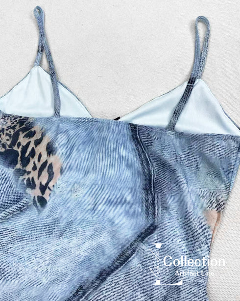 Frayed Denim Layered Dress