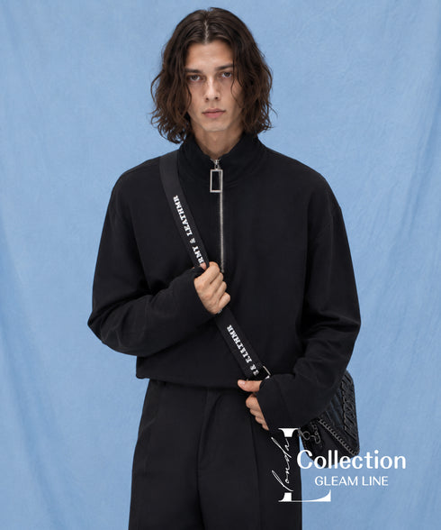 Square Zip High Neck Top