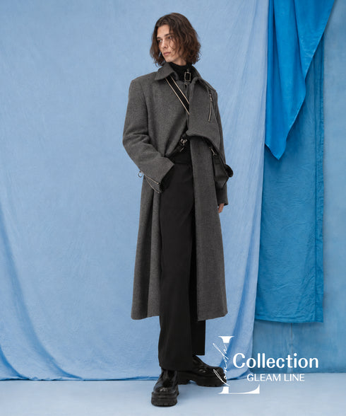 Layered Zip Long Coat