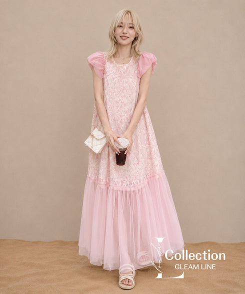 Floral Lace Tiered Dress