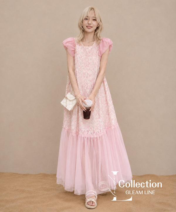 Floral Lace Tiered Dress