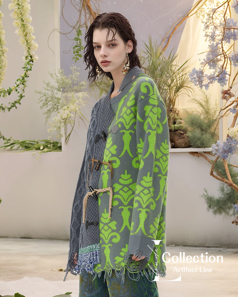 Patchwork Toggle Sweater