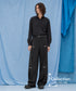Side Buckle Zip Wide Pants